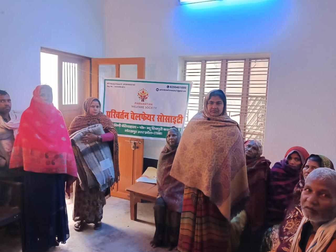 Community outreach and blanket relief distribution by Parivartan Welfare Society